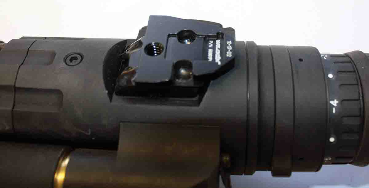 The REAP-IR includes an integrated top-mount rail allowing the addition of accessories such as a compact Red Dot sight for daytime or point-blank sighting.